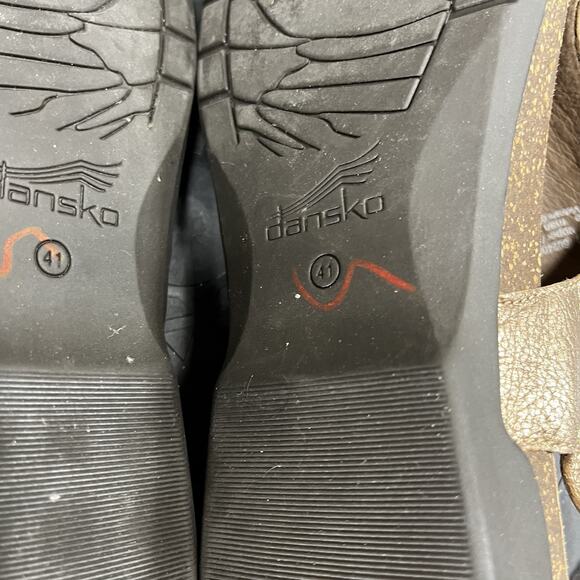 Dansko Reece Stone Womens Sz 11-11.5 Brown Metallic Adjustable Comfort Sandals - Picture 9 of 10